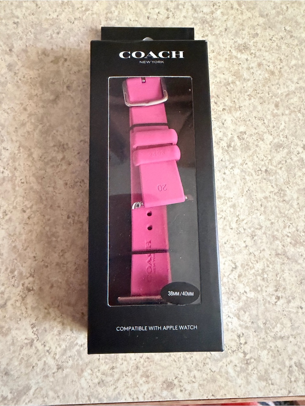 COACH Pink Silicone Apple Watch Band - 38mm/40mm Compatible